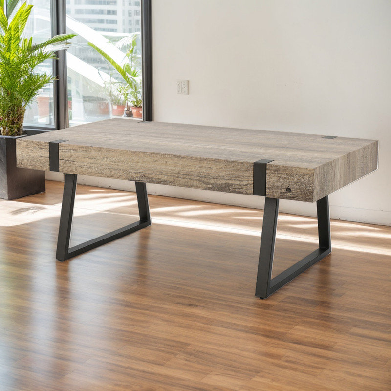 Millwood Pines Faux Wood Coffee Table - 43.25" L x 23.60" W x 16.75" H ...